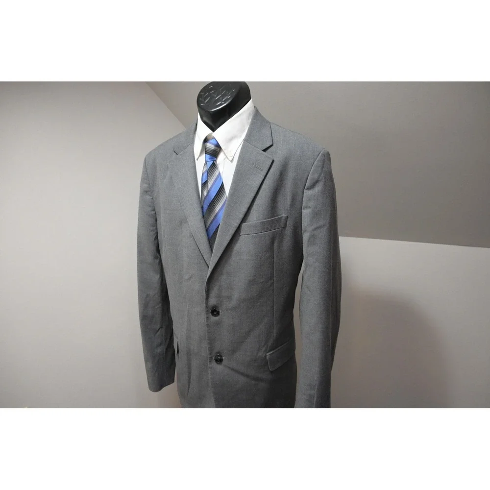 Nautica 2 Piece Suit Mens Size 44L 36x32 Grey Two Button Formal Excellent
